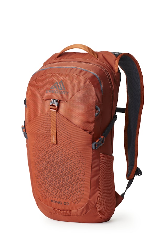 Gregory Nano 20 - 20L backpack with zipped and stretch mesh pockets.