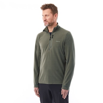 Stretch Microgrid Zip Neck Top Men's, Olive Green