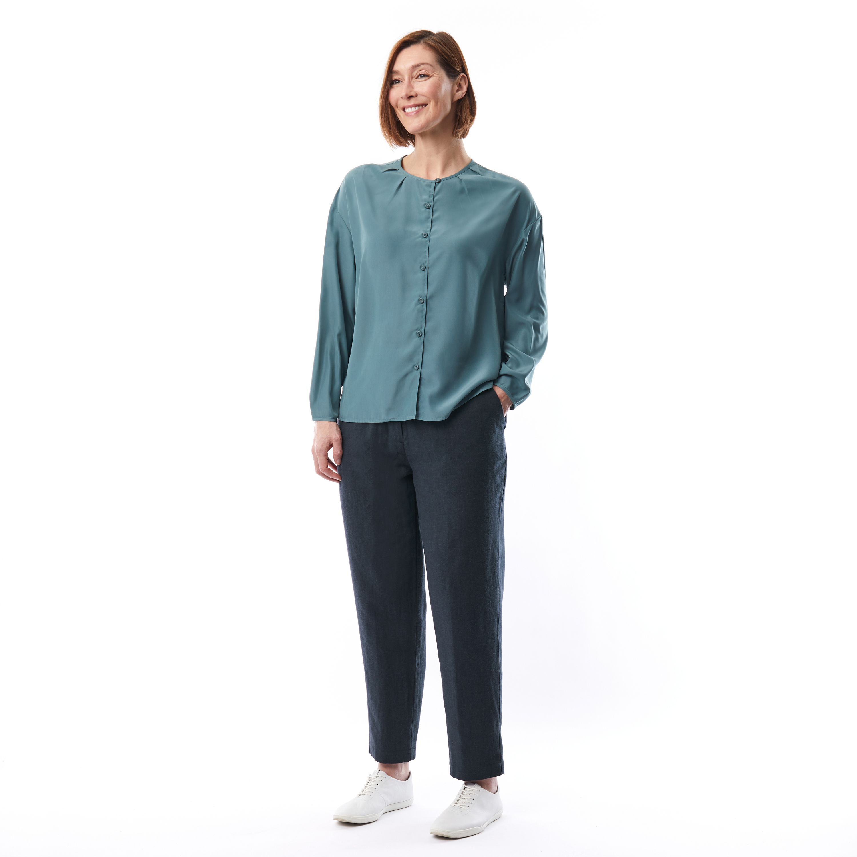 Malay Trousers - Easycare, linen-blend 
