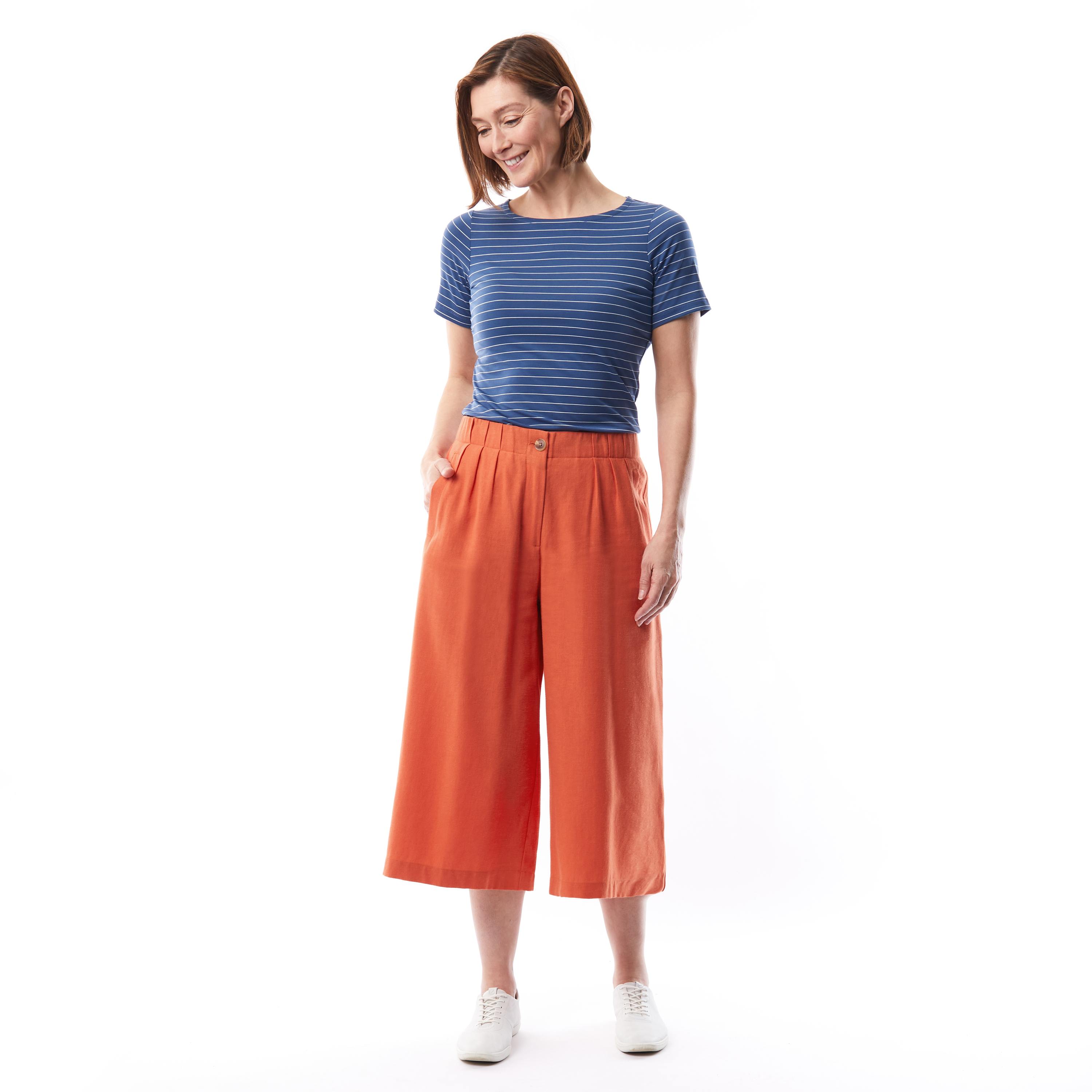 Malay Trousers - Easycare, linen-blend 
