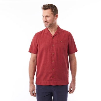 Porto Linen Shirt S/S M's, Arizona Red