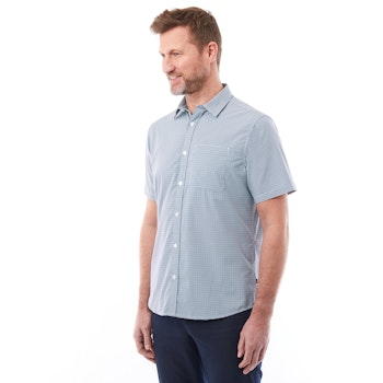 Portland Shirt S/S M's, Peninsula Blue Nano Gingham